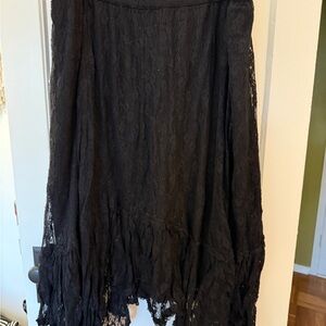 American Eagle Outfitters Black High Low Lace Skirt